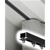 ENHEN Binario Tenda Soffitto Decorazioni per Binari per Tende Invisibili, Telaio per Controsoffitto Tagliabile per Balcone/ Ospedale/ Soggiorno, Aste per Tende da Incasso in Lega di Alluminio(Black,310cm/12