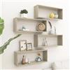 Homgoday Mensole a Cubo 4 pz Sonoma 60x15x23 cm in Truciolato, Armadietto Armadio Ripostio, Ripiani per Armadio Armadietto Interno, Mobili da Giardino,Portascope per Bagno Interno Casa