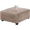 Yekuhe Velluto Copri Pouf Quadrato Elasticizzato Copri Poggiapiedi Quadrato Pieghevole Copertura Dell'Ottomano con Fondo Elastico Sofa Protettore per Soggiorno (Color : A5, Size : 75x75cm/30x30in)