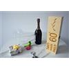 Guizzo Creart - Porta Bottiglie di Vino a Tema per Idee Regalo Compleanno, Scatola Portabottiglie Confezione 35.4x10.4x9.5 cm + Scritta Personalizzata, Porta Vino Scatola Legno, Box Made in Italy