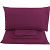 Viterbo Biancheria Completo Letto - Lenzuolo - Sofia - Colorato Tinta Unita 100% Cotone Singolo - 1P Mezza - Matrimoniale (1 Piazza E Mezzo, (5101), Fucsia)