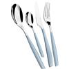 BUGATTI, Glamour, Set Posate 4 Pezzi in Acciaio Inox 18/10, Servizio Posate per 1 Persone Composto da 1 Cucchiaio, 1 forchetta, 1 Coltello e 1 cucchiaino (Azzurro Cielo)