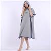 Retrok Poncho surf in microfibra, oversize, 110 x 90 cm, ad asciugatura rapida, ultraleggero, poncho da bagno da uomo con cappuccio, per adulti, ragazzi, lavabile in lavatrice (grigio)