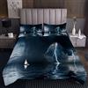 Homemissing copriletto trapuntato nautico blu scuro nero mare avventura coperta barca a vela paesaggio marittimo nuvoloso nuvoloso scuro immagine cielo copertura con 1 federa 2 pezzi singolo