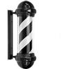 SHANSHUIYICHENG Palo del barbiere, barber pole professionale Barbiere barbiere barbiere PORTATO Palo da barbiere 73 cm nero + salone bianco logo impermeabile for salone rotante salone segnale da parete esterno a muro