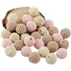 Artlatu 30 Perline Colorate All'Uncinetto, 20 mm, Perline Rotonde All'Uncinetto, Con Foro Da Infilare, Realizzate A Mano, Sfere Di Legno Naturale, Per Gioielli Fai Da Te, Decorazioni E Bracciali
