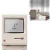 Generic Maclock - Sveglia digitale retrò pixel anni 84 anni '80, con display LCD, allarme, decorazione per ufficio, artefatto, tastiera del computer (bianco)