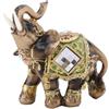 HERCHR Decorazione di Elefante in Resina verde, Ricchezza Statua di Elefante con la Proboscide Alzata, statua portafortuna, 10×4.5×10cm