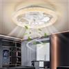 Viugreum 47CM Ventilatore da soffitto bianco con luce e telecomando, ventilatore da soffitto LED dimmerabile 3000K/4500K/6500K, modalità reversibile, 6 velocità del vento regolabili, timer 2H