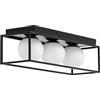 Uniprodo UNI_LD_10 - Lampada da soffitto con 3 sfere di vetro in telaio in ferro G9, 30 W, lampada da soffitto per soggiorno, camera da letto