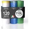 G.M. DISTRIBUZIONE GM KIT 120 Sacchi Spazzatura con Maniglie, Misura 70x110 cm, capacità 110 litri (40 TRASPARENTI, 40 AZZURRI, 40 VERDI) sacchetti antigoccia per raccolta differenziata, 12 Rotoli da 10 Pezzi