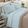BANZAII TEXTILE INNOVATOR ONLINE Banzaii Completo Lenzuola Invernale Felpate in Flanella Anti-Pilling 100% Cotone, adatto anche ai materassi più alti, 4 pezzi, Matrimoniale Maxi Azzurro