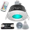 Planetitaly Faretto LED cromoterapia RGB Multicolore RGBW + 3000K 3W Alimentatore 12V Impermeabile IP65 per Bagno Turco Sauna Box Doccia Ambienti umidi