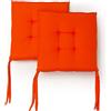 PARAMAISON Cuscini Sedia con Lacci Giunk, Set da 2 pezzi Quadro, Imbottito, Interni od Esterni, Non Sfoderabile, 40x40 cm, Vari Colori