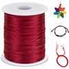 LEREATI 2mm Filo Nylon per Braccialetti, 100m Cordoncino per Braccialetti Coda di Topo Cordoncino Natalizio, Macrame Corda per Collane Perline Gioielli Fai da Te (Rosso)