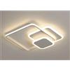 Dopastore Plafoniera da Soffitto LED 48W Design Quadrati Sovrapposti Bianco Lampada da Soffitto Stile Moderno Per Interno IP20 Per Corridoio Salone Camera (Luce naturale 4000K)
