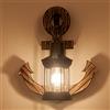 COCOL Lampada da Parete Vintage in Legno e Metallo, Stile Rustico Industriale (Color: H)