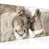 Runa Art Quadri Moderni Leoni Amore Tela Non Tessuta Soggiorno Corridoio Leone e Leonessa Beige 002112b