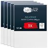 Artina Set da 5 Tela per Dipingere 40x50 cm - 100% Cotone 280g/m² - Telaio in Legno Certificato FSC - Non Si deforma - Canvas Tela Bianca Tele per Pittura - Tele per Dipingere Akademie