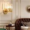 GZZBMY Lampada da Parete In Cristallo Interno Applique da Parete in Cristallo Trasparente Moderna Iluminazioni per Pareti Camera Da Letto E27 Soggiorno Sala da Pranzo Corridoio (Tondo Oro,Luce Calda)