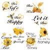 CRASPIRE Bee Happy Funny Stickers Honey Bee Window Decor Decalcomanie Let It Bee Inspirational Citazioni Bumblebee Stickers Murali per Cucina Ufficio Frigo Decorazioni Articoli per Feste