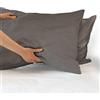 IlGruppone Coppia federe per Cuscino guanciale Letto 100% Cotone Made in Italy con Patella Interna - Tortora - 52x80 cm