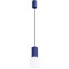 SOLLUX lighting Lampada da Sospensione - Lampada da soffitto in Alluminio e Vetro -1 Paralume - Lampadina LED - Ultramarino Halo