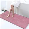 IlGruppone Tappeto da Bagno Microfibra Super Soffice Lavabile in Lavatrice Antiscivolo Assorbente Lavaggio Rapido Super Morbido Bagno Doccia Camera Letto - Rosa - 60x120 cm