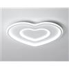 Dopastore Plafoniera da Soffitto LED 63W Design Doppio Cuore Sovrapposto Bianco Lampada da Soffitto Stile Modeno Per Interno IP20 Camera Salone (Luce fredda 6500K)