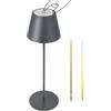 FUYO - Lampada da tavolo senza fili, dimmerabile, luce bianca calda, 2700K-4000K, touch, LED, impermeabile IP54, per tavolo da pranzo, camera da letto, campeggio, balcone, hotel, 598, grigio