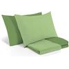 PARAMAISON Copripiumino Matrimoniale 250x220 cm in Microfibra Bicolore, Set con 2 Federe 80x50 cm, Morbido e Ipoallergenico | Verdino/ThèVerde