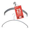 MAWA Grucce Appendiabiti, Set di 25 Grucce Salvaspazio e Antiscivolo, Ideali per T-Shirt e Maglioni, Gancio Girevole 360°, Rivestimento Antiscivolo, 46 cm, Argento