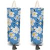 CRASPIRE 2 pz Blu Floreale Plastica Borsa della Spesa Fiore Porta con 4 Pezzi Ganci Riutilizzabile Montaggio A Parete Dovere Shopping Borsa di Stoccaggio Sacco Tela Impermeabile Lavabile Organizer