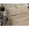 BANZAII TEXTILE INNOVATOR ONLINE Banzaii Completo Lenzuolo Matrimoniale, Sabbia 100% Microfibra Made in Italy, Lenzuolo Sopra 240 x 290 cm, Lenzuolo Sotto 160/170 x 190/200 x 25 cm, 2 Federe 52 x 82 cm