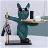 Starnearby Statua Bulldog Vassoio, Design Svuotatasche Ingresso, Ciotola per Chiavi, Scultura Portaoggetti Ingresso (B-verde)