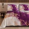 PETTI Artigiani Italiani - Trapunta Singola Invernale, Piumone Singolo, Trapunta Double Face Tinta Unita e Stampa Digitale Marble Viola, Made in Italy