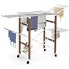 InnovaGoods Stendibiancheria Verticale Pieghevole - 38 Sbarre, Capacità Elevata, Salvaspazio, ABS/Acciaio Inox, Supporto Scarpe, Ruote con Blocco, Bianco