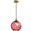 Euone_Clothes Lampadario a Sospensione a Sfera in Vetro Ondulato con Finitura Oro Lampada a Sospensione a Soffitto Industriale Vintage E27 Per Sala da pranzo Cucina - Borgogna