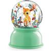 DJECO Lampada notturna a sfera da neve Faon verde con paillettes - Comfort Notturno lenitivo - Timer da 45 min - Luce mutevole, paillettes rotatorie - motore silenzioso, batterie non fornite