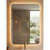 BD ART - Specchio da parete - Specchio da bagno rettangolare arrotondato 50 x 70 cm - con illuminazione a LED - Colore della luce caldo 3600 K, IP44 - Grande