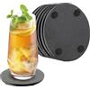 IlGruppone Set 8 Pezzi Sottobicchieri Rotondi In Ardesia 10 Cm Colore Nero Pietra Naturale Certificati Contatto Alimentare Con Gommini Antiscivolo Sottobicchiere Bar,Birreria,Casa Accessori Decorazione Tavola