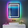 Dripex Specchio Bagno LED 60x80 cm, RGB Specchio da Trucco con Luce Anti-Nebbia Temperature Colore e Dimmerabile Specchio da Parete Moderno con Smart Touch IP44 Risparmio Energetico