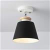 Mengjay Trade Moderno Plafoniera Lampadario, Semi-Flush Mount Industriale Soffitto Luce, Lampada a Sospensione in metallo per corridoio, portico, camera da letto, ecc,Nero