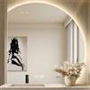 GXSDYYDS Specchio Bagno con Luce 100×100CM Specchio-Bagno-LED con 3 Colori Luce, Dimmerabile, Antifog, IP54 Vetro Temperato HD Specchio Retroilluminato Bagno Semicircolare , Funzione Memoria (A, 100×100CM)