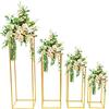 JINPRDAMZ 4 supporti per fiori per matrimoni,centrotavola,100 cm,80 cm,60 cm,40 cm,in metallo,supporto per fiori alto,geometrico,colonna di fiori per decorazioni per la casa,soggiorno,feste
