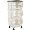 Bama Tidy Carrello Cucina con Ruote e Vassoio, Beige, 39.5 x 30 x 77 cm