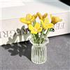 Pnedeodm Handmade Mini Glass Flowers in Vase, Colorful Tiny Glass Flowers Ornaments for Desk Decor, Forever Glasses Flower Bouquet Gift for Mum, Women, Birthday,Mother's Day (E)