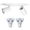 Philips Kosipo Lampada faretti da soffitto (Bianco) - Luce bianca calda - Faretto da soffitto 2 punti luce - GU10 - Non dimmerabile