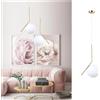 Universo Lampadario a sospensione Oro con una sfera 20 cm in vetro bianco lampada sospeso design moderno minimal attacco G9