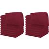 IlGruppone Set 20 Pezzi Lavette Asciugamani Viso Mani 100% Cotone 490 Gsm 30x30 Cm Bagno Bidet Vari Colori Morbide Assorbenti Asciugamano Spugna Ospite - Bordeaux - 30x30 cm